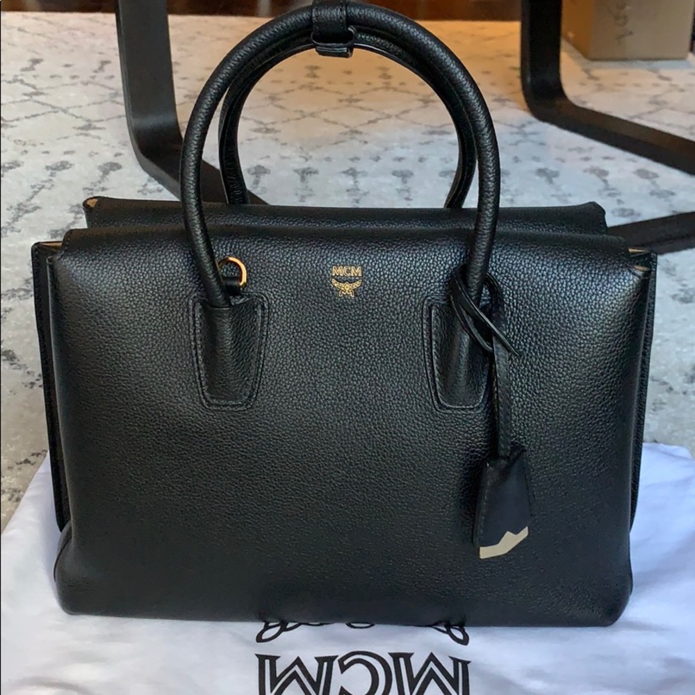 MCM Milla Medium Tote in Grained Leather